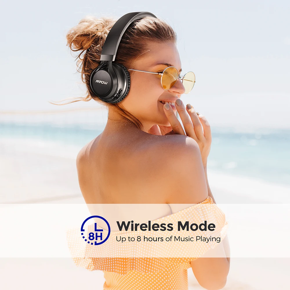 Складные беспроводные наушники Mpow Thor Bluetooth 4 1 с чехлом для переноски время