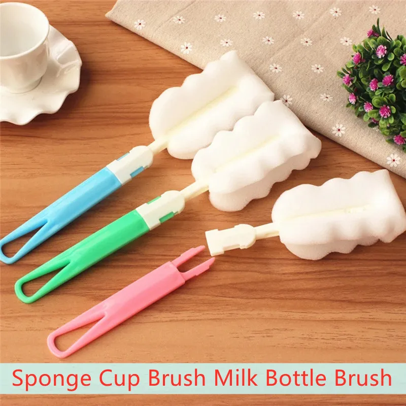 

5/10pcs Milk Bottle Brush Water Bottle Glass Cleaning Brush Scrubber Detachable Long Handle Soft Sponge Cleaning Brush Wholesale