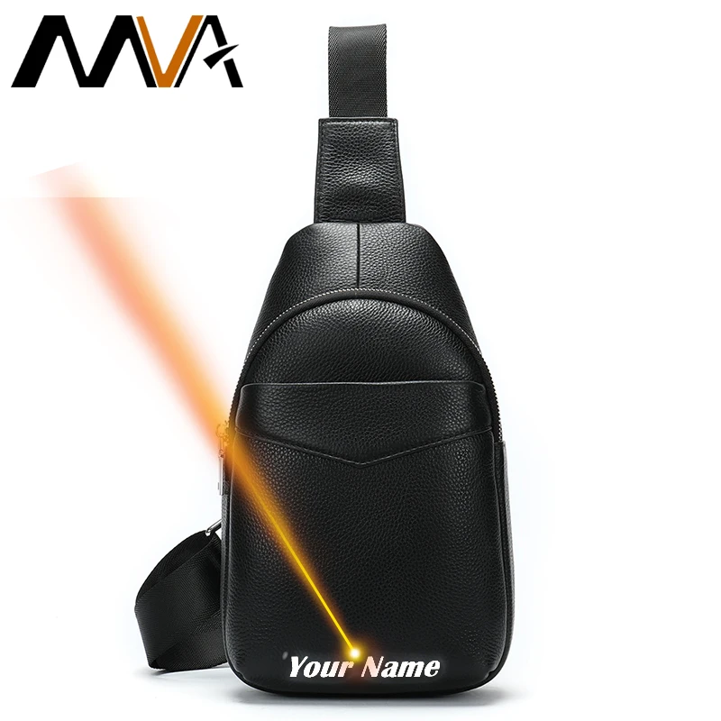 MVA нагрудная сумка для мужчин кожаная поясная из натуральной кожи слинг мужские