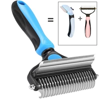 2 in 1 pet dog brush and cat brush pet grooming brush for deshedding mats tangles removing dog comb rake dog accessories