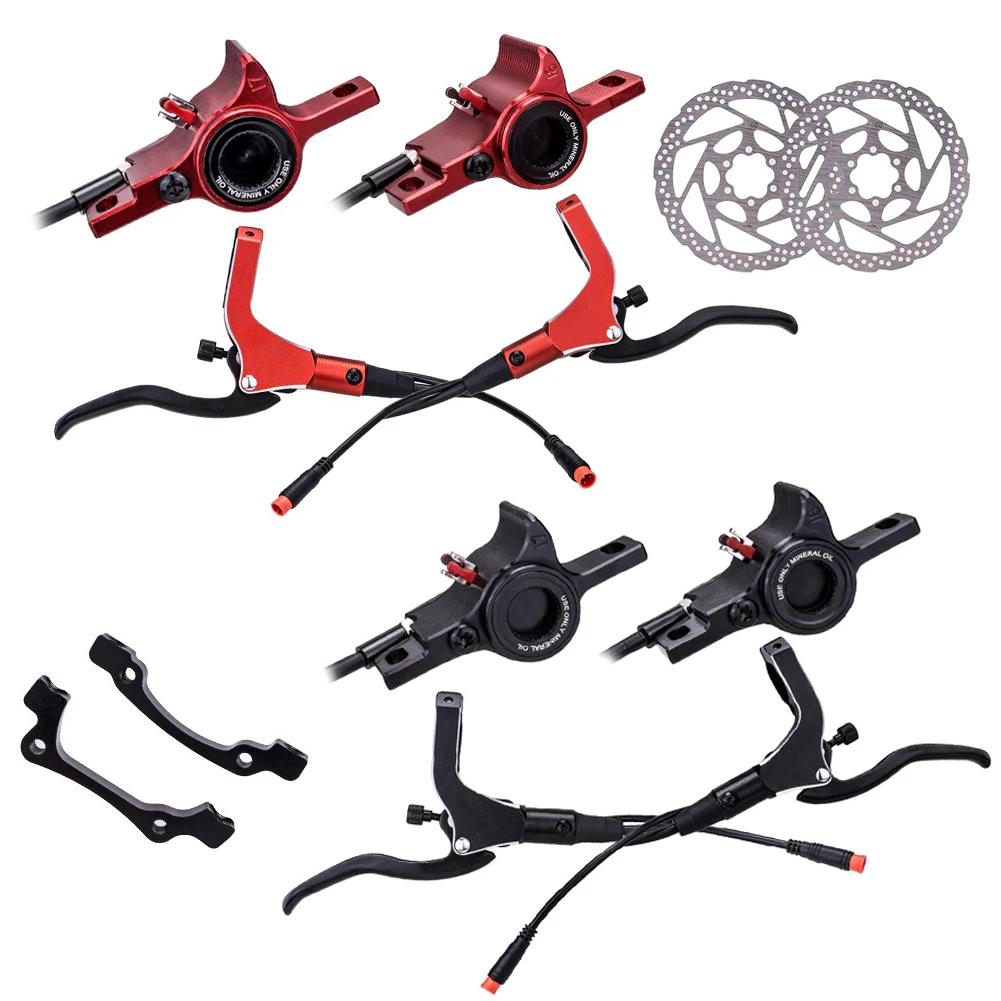 

1Pair MTB Mountain Bike Brake Hydraulic Disc Brakes With Discs Set Aluminum Alloy Two-Way Brake Levers For Cycling Accessories