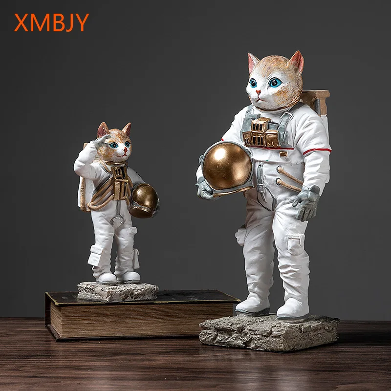 

Nordic Cute Space Aerospace Animals Cats Puppies Creative Resin Ornaments Living Room Hallway Crafts Decoration Photo Props
