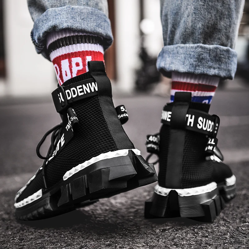 

New Men Breathable Sock Running Shoes Outdoor Training Athletic Jogging Walking Lightweight Shoes Comfortable Sports Sneakers