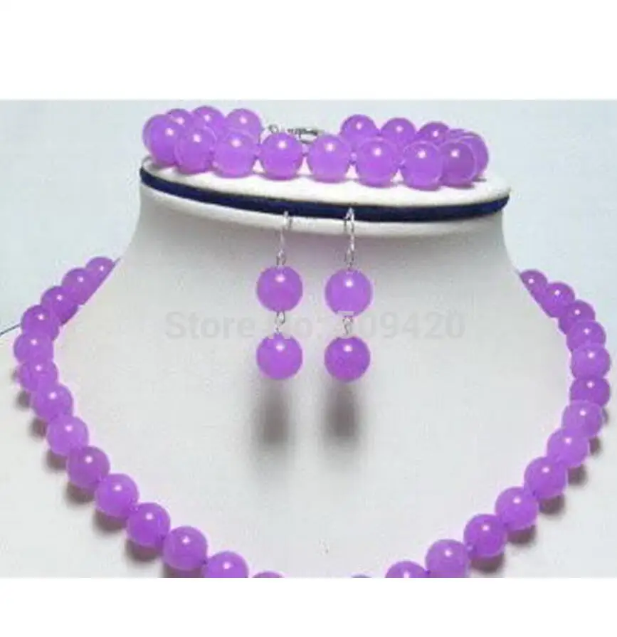 Бесплатная доставка Оптовая продажа подлинный 10 мм Фиолетовый Нефритовый камень