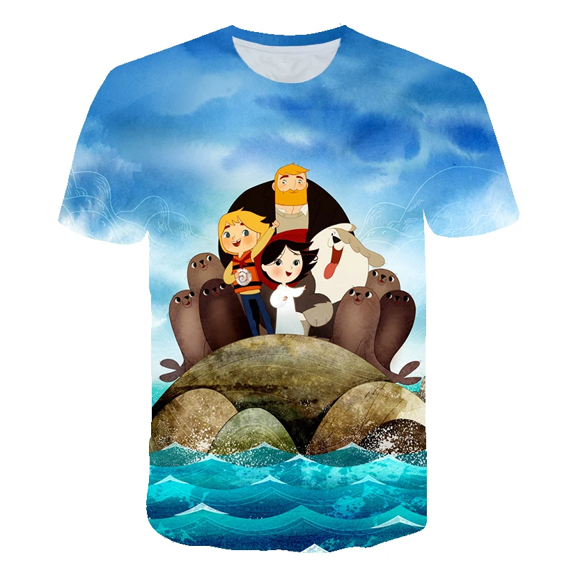 

Summer 2021 3D New Version Print T-shirt Anime Character Print Short-sleeved Pullover Shirt Fashion Breathable Children's Wear