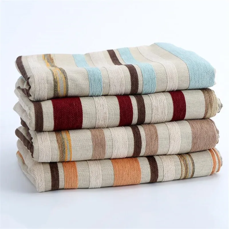

1 Pc Nordic Simple Striped Tablecloth Thick Cotton Linen Art Living Room Coffee Table Mat Fabric Hotel Rectangle Table Cloths