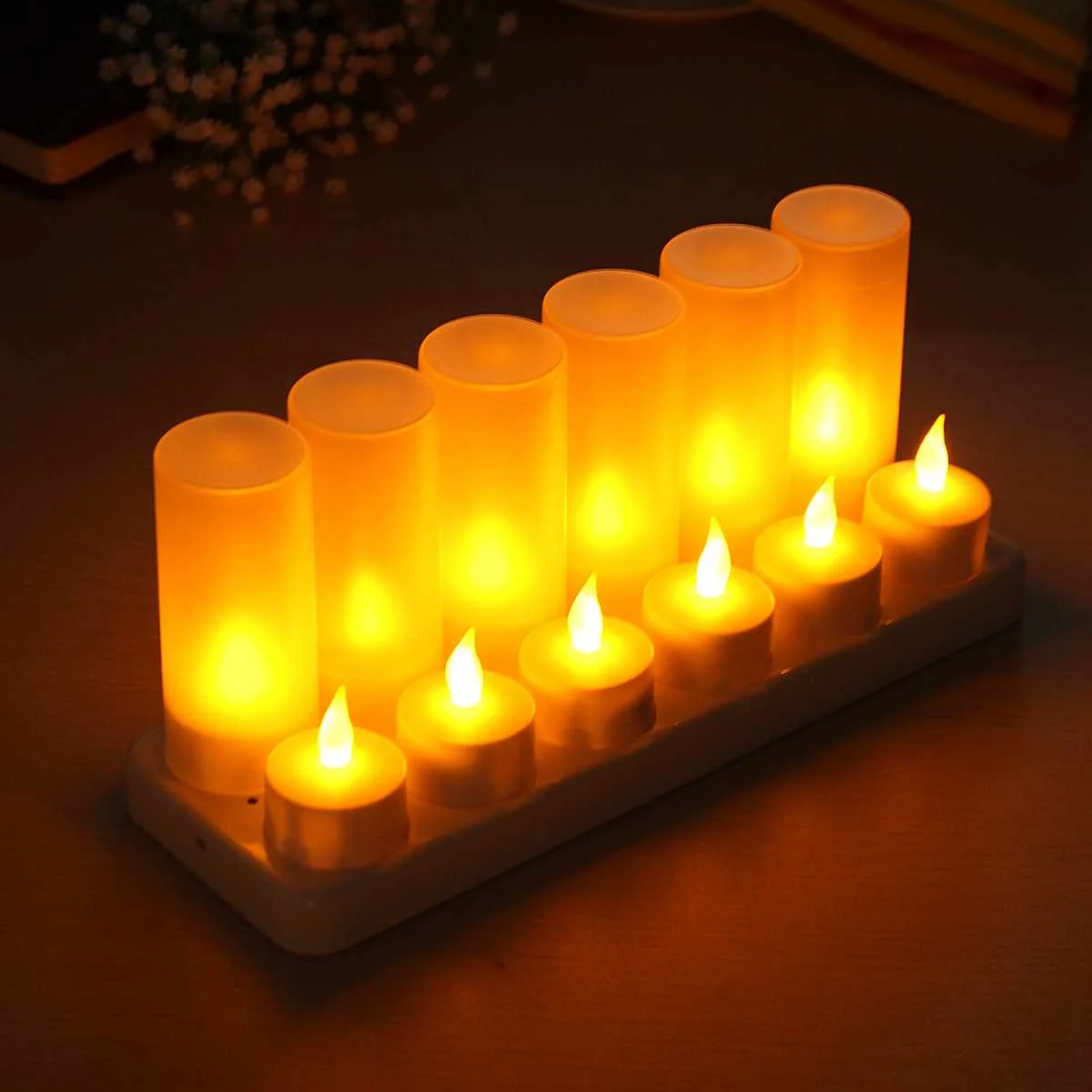 Набор из 12 LED беспламенные Свечи Электрический Чай светильник с имитацией