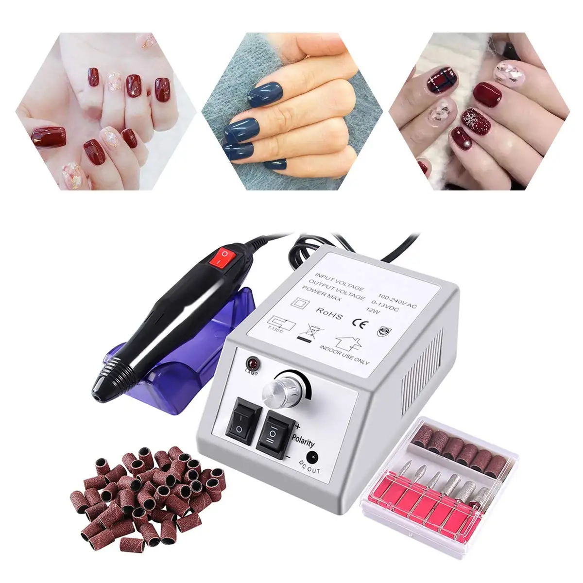 

Electric Nail Drill Machine File Nail Milling Cutter Manicure Machine Pedicure Drill Set Nail Drill Polish Tools Kits