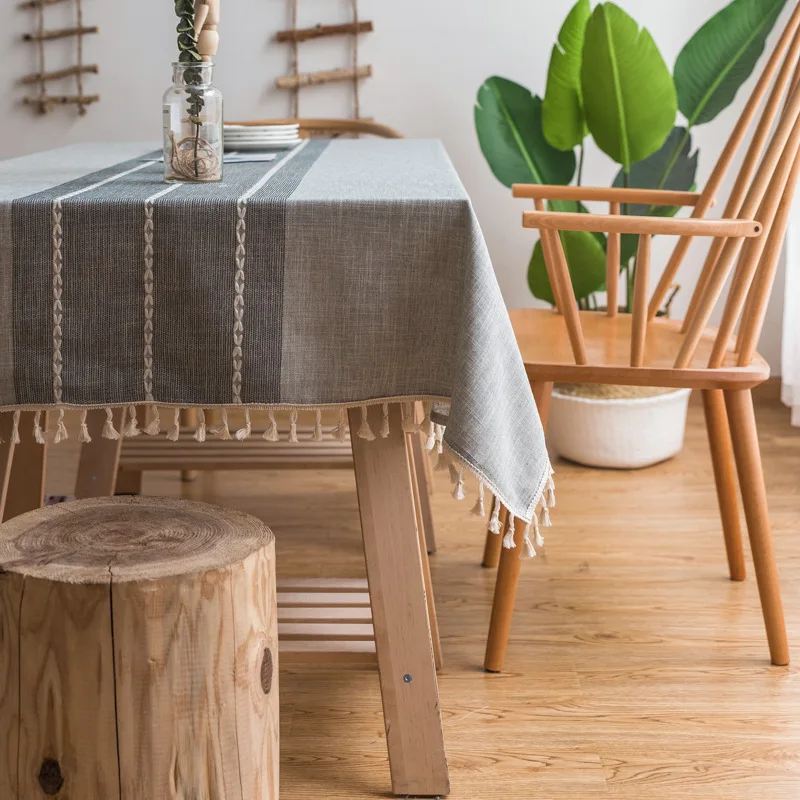 Скатерть для домашнего стола Texti простая Европейская скатерть из льна и хлопка с