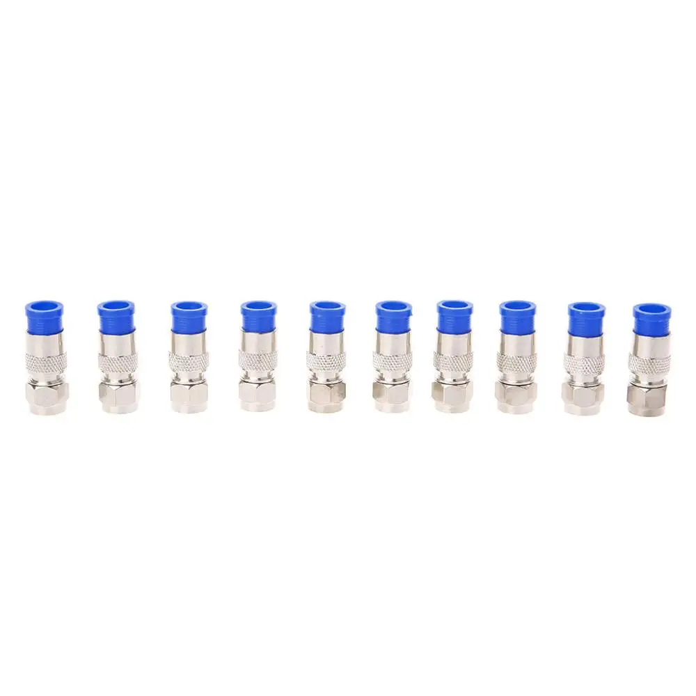 10Pcs RG6 RG59 F Compression Connectors Coaxial Coax Cable Fitting Tools O-Ring | Обустройство дома