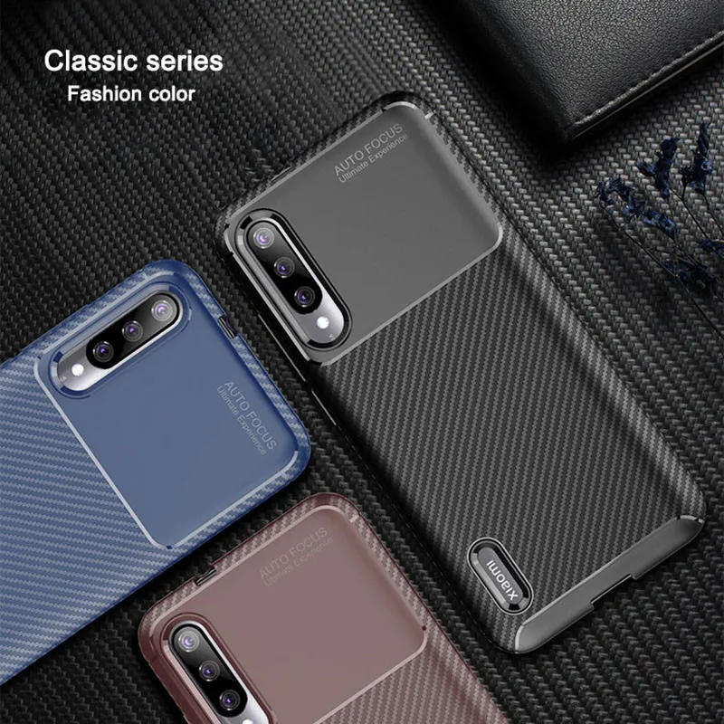 Карбоновый чехол для телефона Xiaomi Mi 9 10 Lite 9T A2 A3 CC9 CC9E F1 Play Max 3 Redmi Note 6 7 Pro 7S 6A 7A