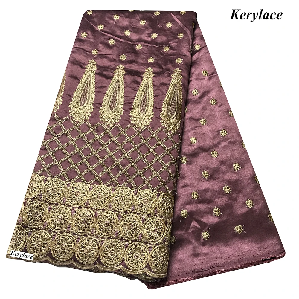 Новейший дизайн хлопка светло-фиолетовая африканская кружевная ткань George для
