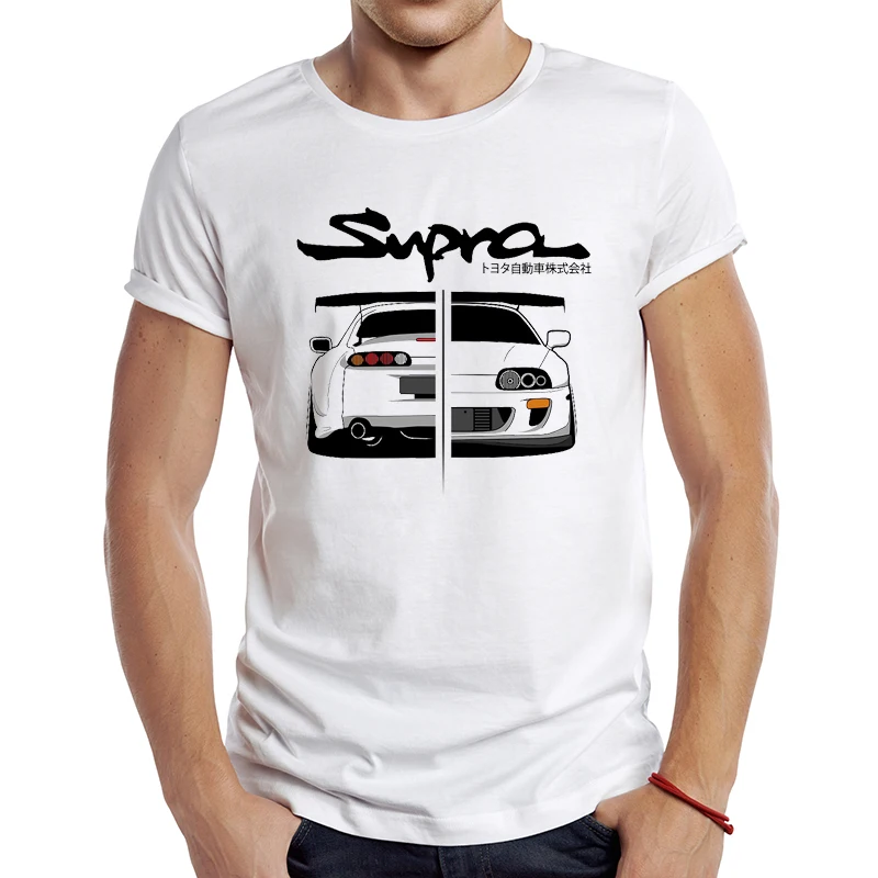

2021 nowa moda męska Toyota Supra MK IV Design koszulka z krótkim rękawem fajnie nadruki topy Hipster koszulki