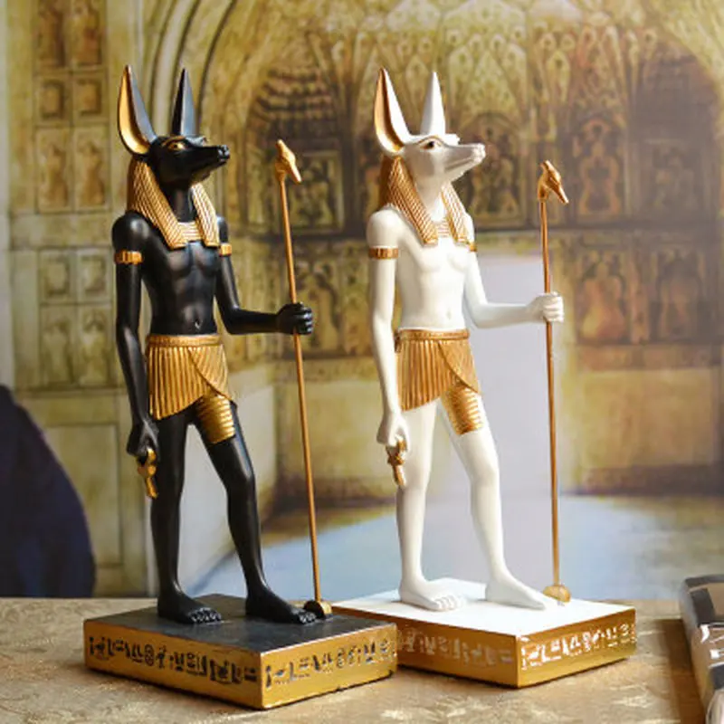 Египетский Anubis собака Бог Смола домашнее украшение геомантическое водное