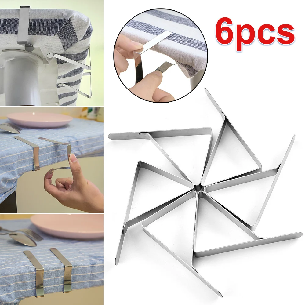 6 шт. зажим для скатерти из нержавеющей стали свадебной вечеринки домашний