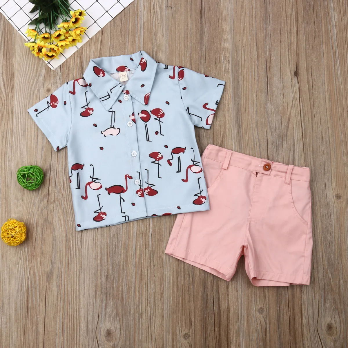 Рубашка с короткими рукавами и принтом для детей от 1 года до 5 лет Топы +