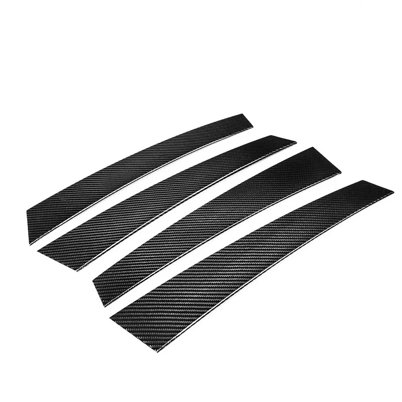 4 шт. накладки из настоящего углеродного волокна для автомобиля наружные B-Pillar
