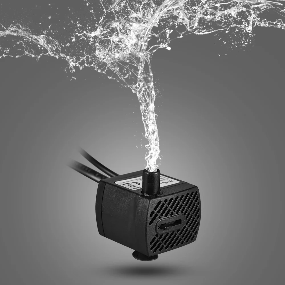 350л/ч 5 Вт погружной водяной насос с 4 Светодиодный светильник для пруда аквариума