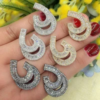 missvikki prevent allergy big stud earrings trendy design fashion for women with full cubic zirconia stones brincos jewelry