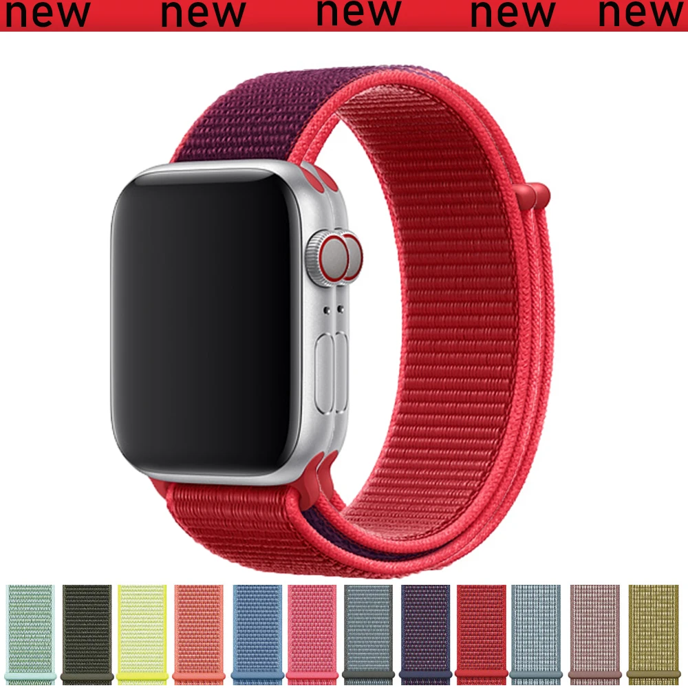 Спортивный нейлоновый ремешок для apple watch 4, apple watch 5, ремешок correa iwatch 44 мм, 40 мм, 38 мм, 42 мм, apple watch series 4, 3, 2, 1