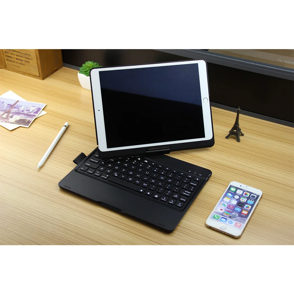 Портативные чехлы с поворотом на 360 градусов и умной клавиатурой Bluetooth для Apple iPad