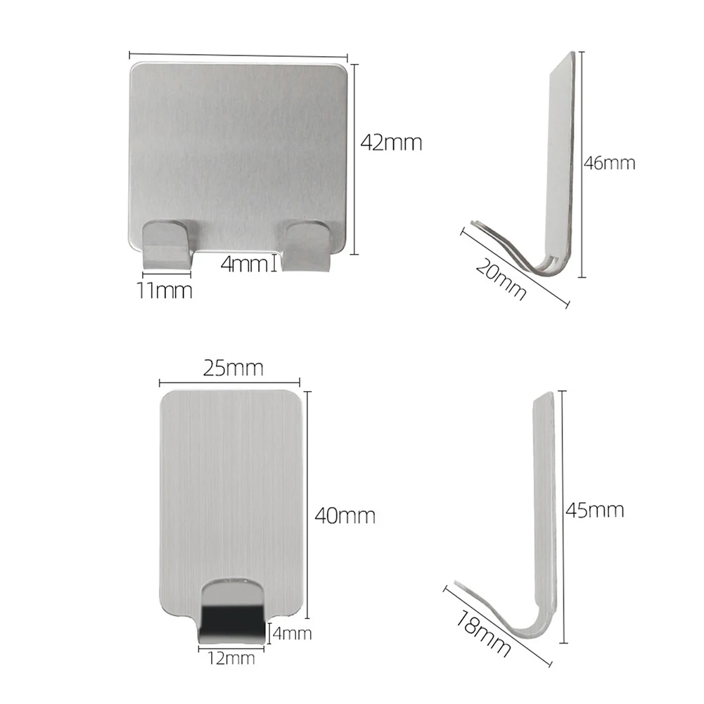 

Stainless Steel Hanger Waterproof Adhesive Storage Rack Clothes Stand Organizer Ties Bag Hanger Hanging Rack