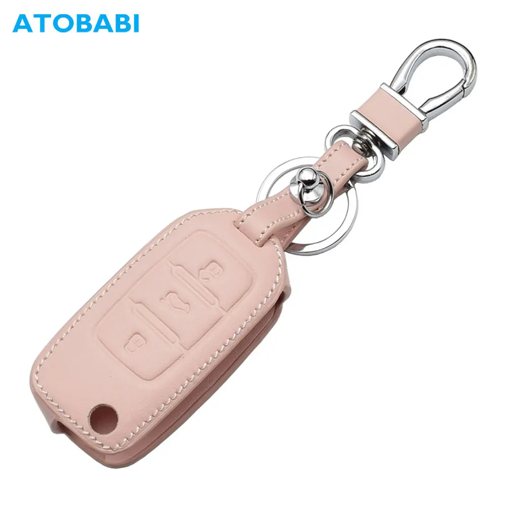 Розовый чехол для автомобильного ключа ATOBABI Volkswagen VW Golf Polo Beetle Passat Skoda SEAT из