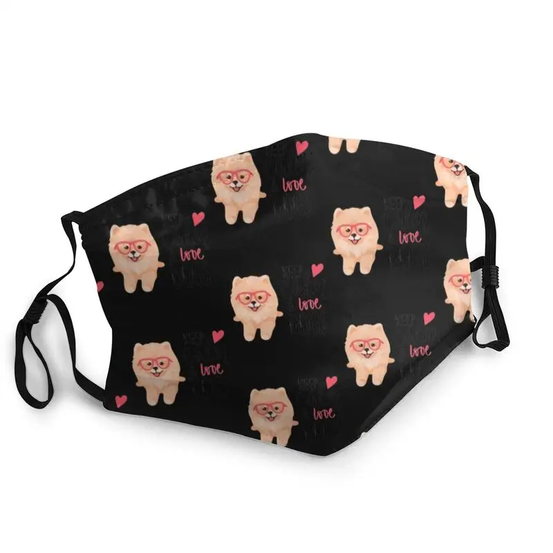 

Маска для лица померанский шпиц, дышащая маска для щенков, для взрослых, защита от смога, пылезащитный респиратор