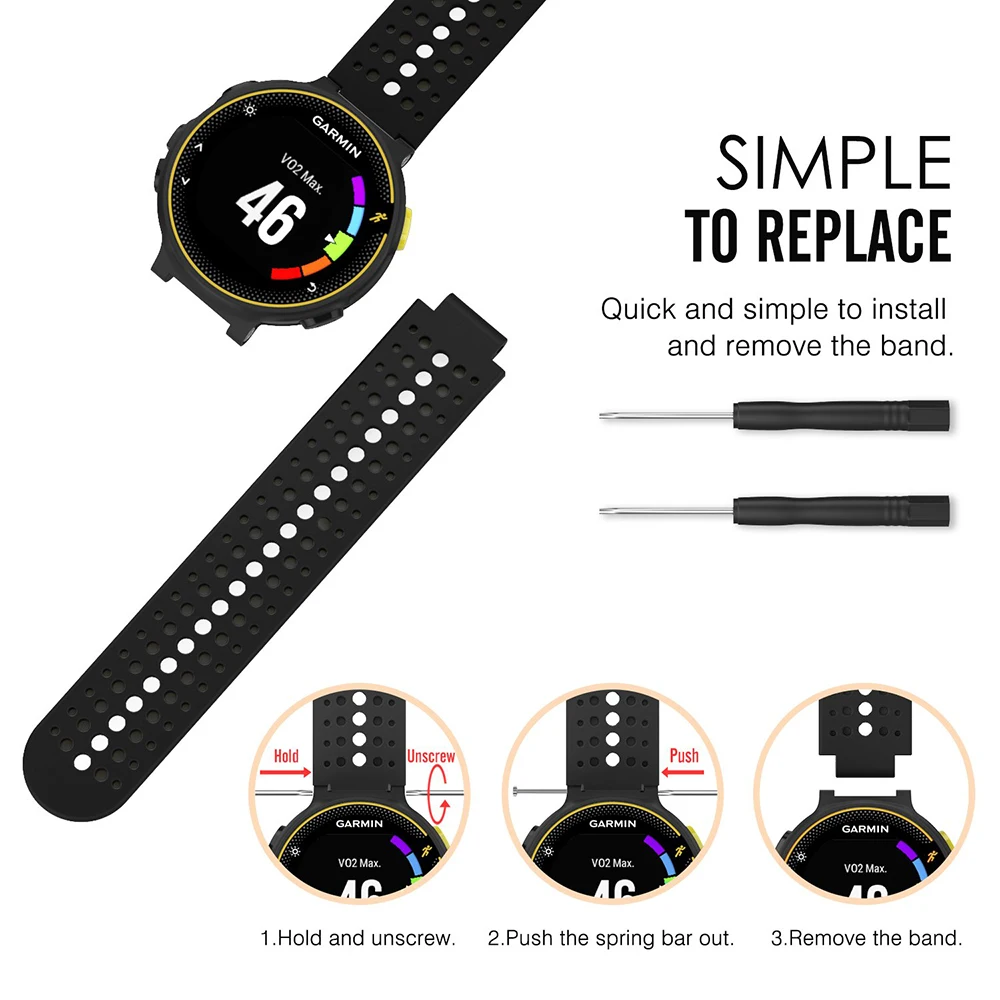 Силиконовый ремешок для наручных часов Garmin Forerunner 235/230/220/620/630/735/735XT/235Lite часы Спорт