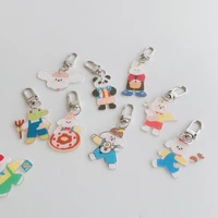 ins cartoon cute animals key holder bear rabbit acrylic key chain student schoolbag kawaii decorative pendant fashion ornament