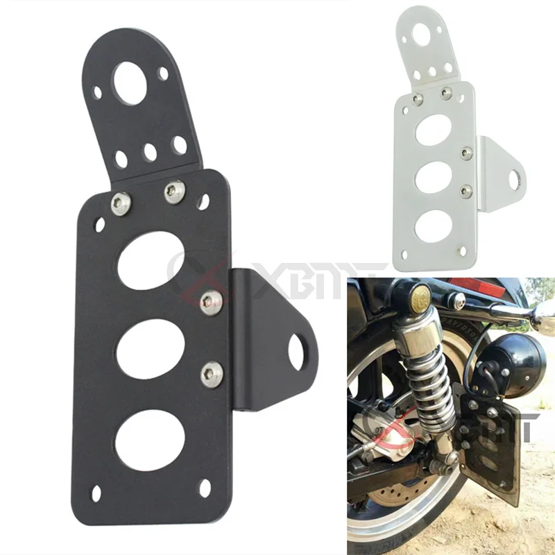 

Motorcycle Universal Tail Light Side Mount License Plate Bracket For Harley Sportster Iron 883 1200 Chopper Bobbe