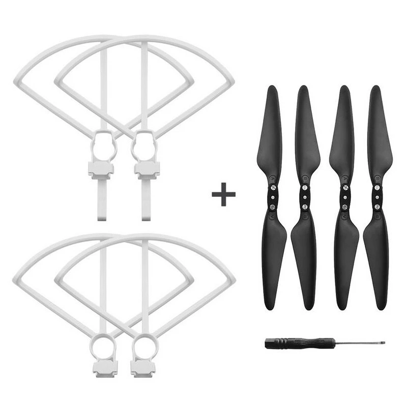 White set Hubsan Quadcopter Quick Release Propeller Blade Props Guard Protection Cover for Hubsan Zino H117S RC Drone Quadcopter - Цвет: White set