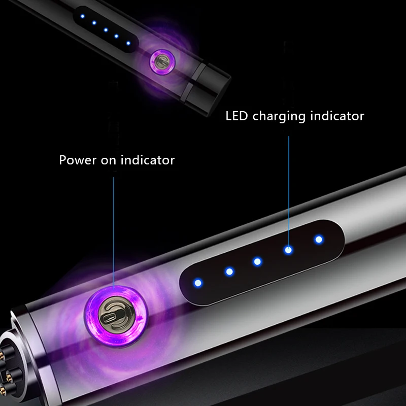 Мини USB зарядка Электронная зажигалка со светодиодным сенсорным сенсором