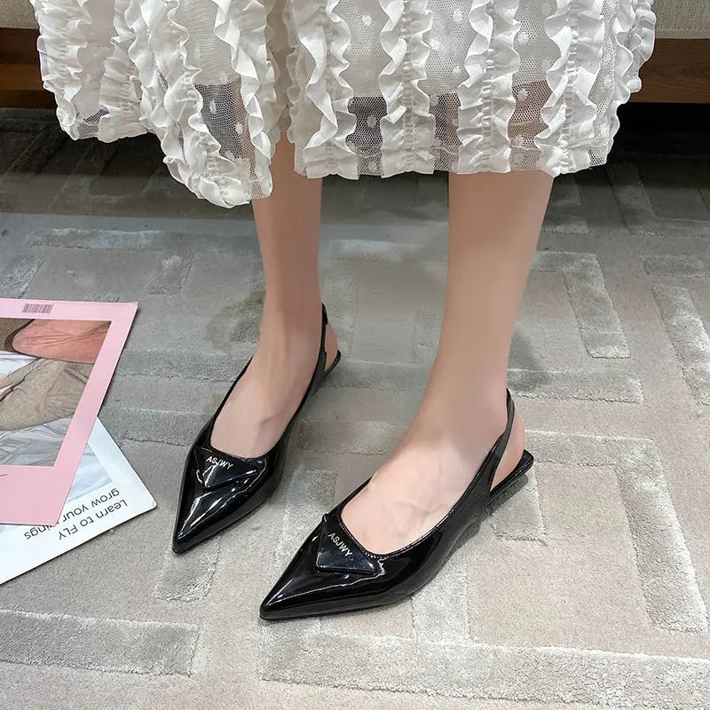 

Босоножки женские с круглым носком, заостренный носок, высокий каблук, туфли на низком каблуке, повседневная обувь, весна-лето 2021