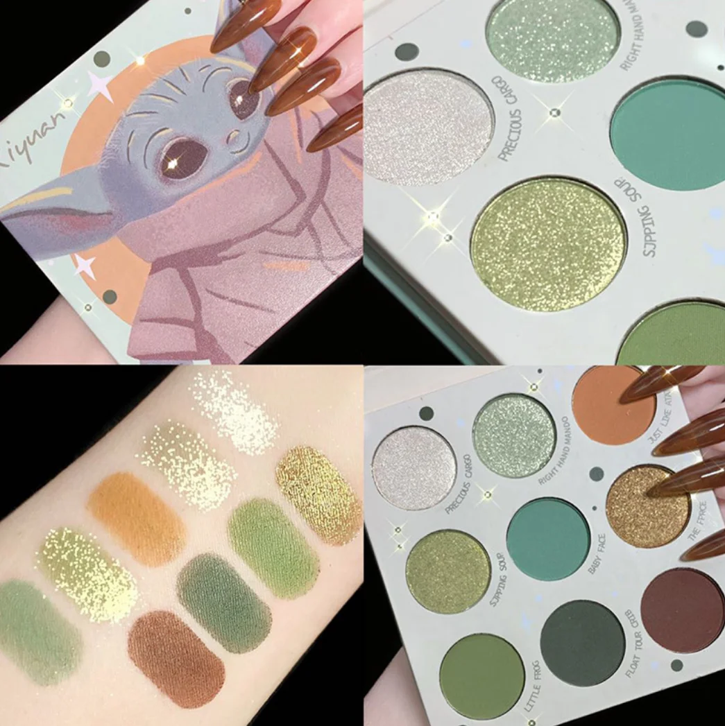 

9 Colors Eyeshadow Fine Powder Natural Three-Dimensional Easy Color Student Glitter Cartoon Eyeshadow Earth Pearl Eyeshadow Disc
