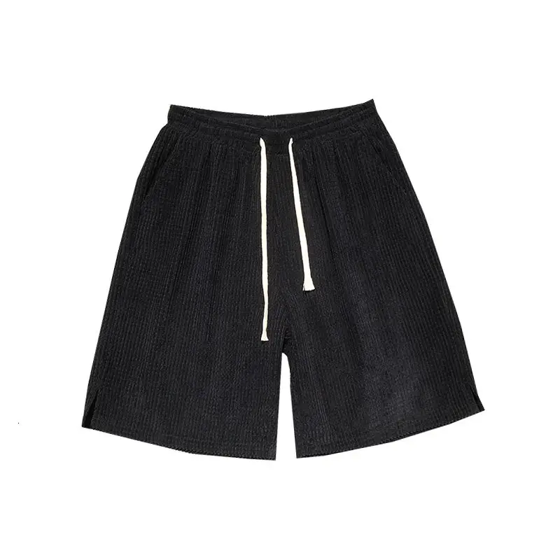 

Solid Color Plaid Shorts Men's Korean Fashion Loose Casual Shorts Men Harajuku Streetwear Wide-leg Straight Five-point Pants Men