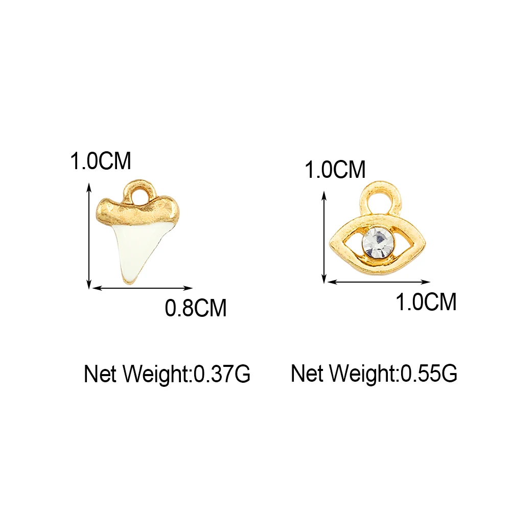 

10Pcs Mix Teeth Eye Charms Gold Color Alloy Metal Pendant Charm For Jewelry Making DIY Earring Necklace Handmade Craft Supplies