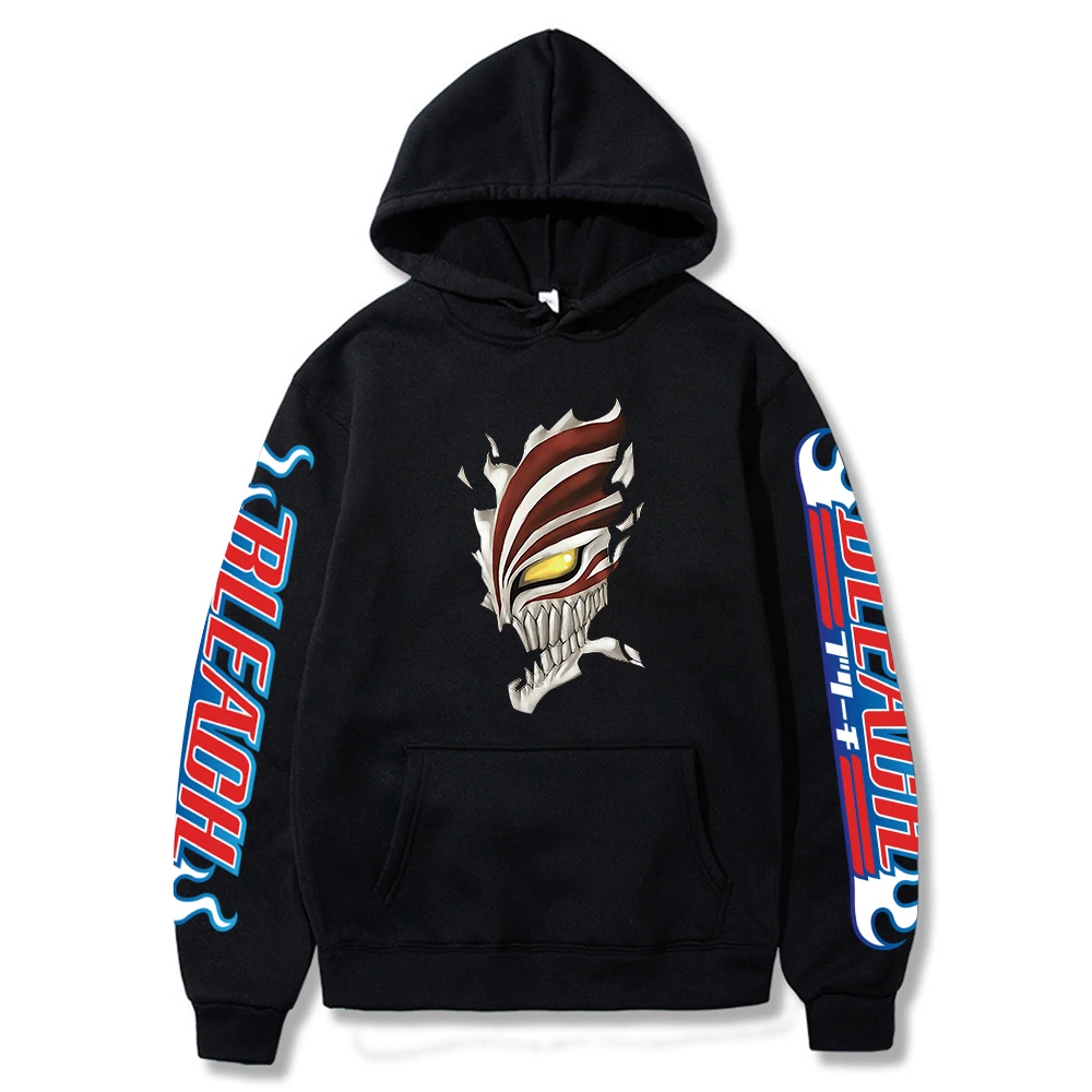 

Hot Anime Bleach Hoodies Men Hip Hop Sweatshirt Harajuku Causal Hooded Showtly Cool Streetwear Fashion Pullover Male