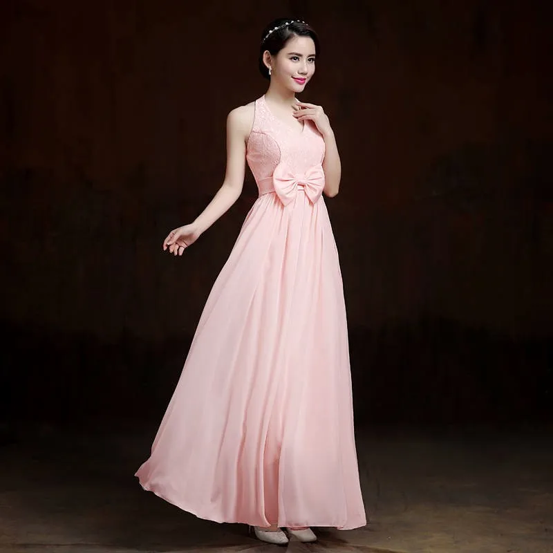 Женский светильник фиолетовое розовое платье подружки невесты с лямкой на шее