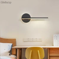 led wall lamp with switch 7w12w bedroom living room nordic modern wall light aisle study reading sconce white black wall lamps