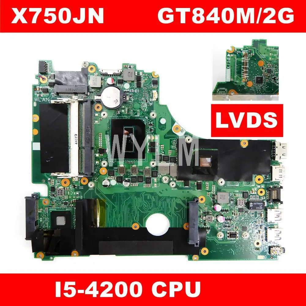 X750JN i5 4200HQ Процессор GT840M 2GB системная плата REV 2 0 для Asus X750J X750JB Материнская ноутбука