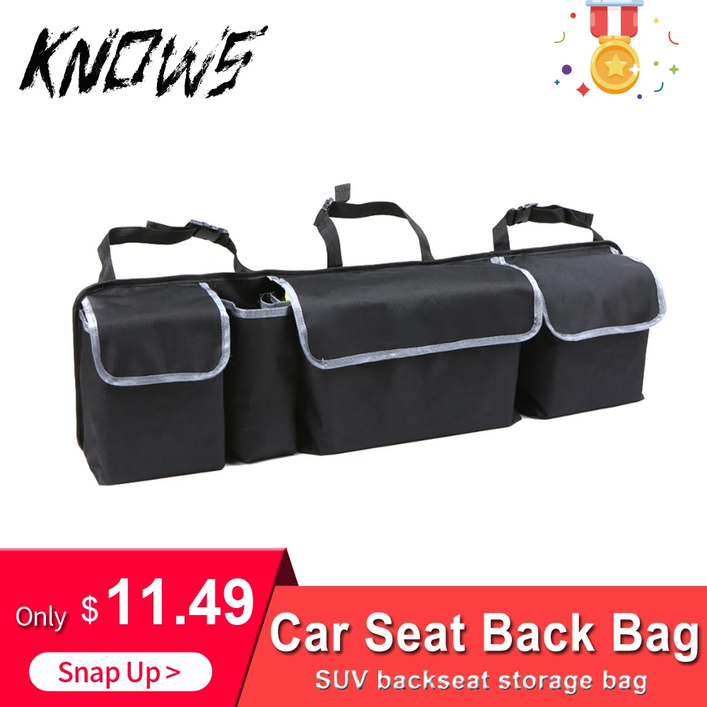 Car Organizer Trunk Backseat Storage Bag Net High Capacity Multi-use Oxford Back Interior Accessories Automobile Seat for boat