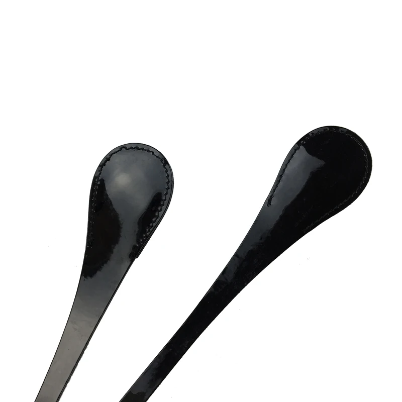 1 пара черная 85 см плоская искусственная кожа с ручками на ремешках для