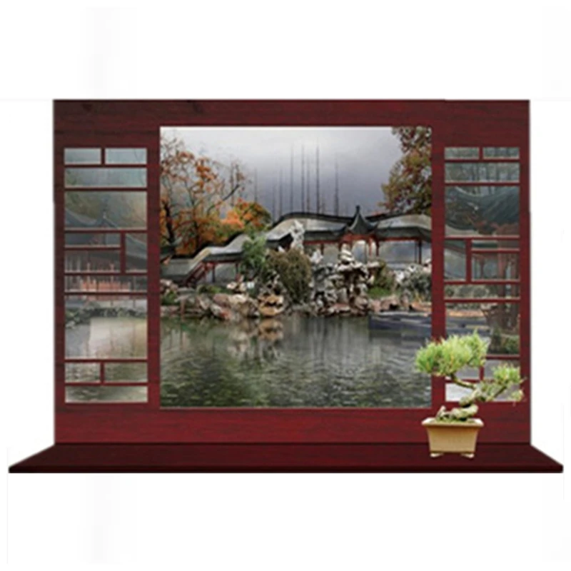 Временные пейзажи поддельные оконные наклейки садовый пейзаж 3d настенное