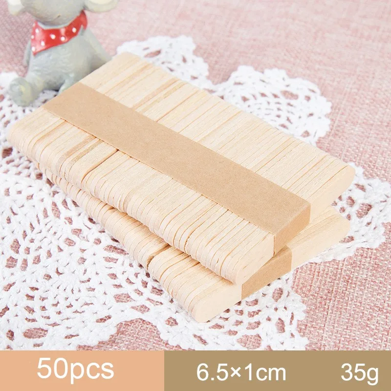 

50Pcs DIY Wooden Stick Popsicle Ice Cream Sticks Colorful Hand Crafts Art Creative Educational Toys For Children Kids Baby