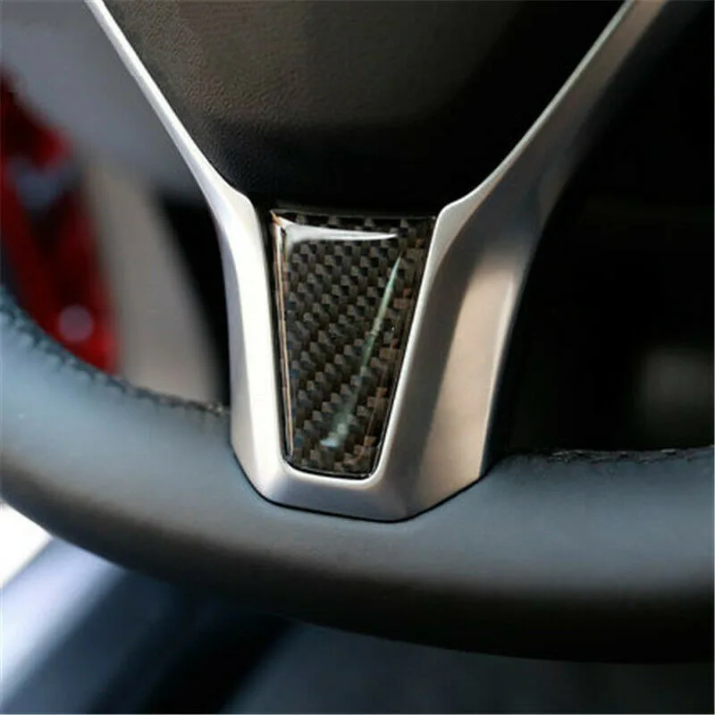 

1PC Steering Wheel Cover Black Decoration Fashionable Real Carbon Fiber High Quality