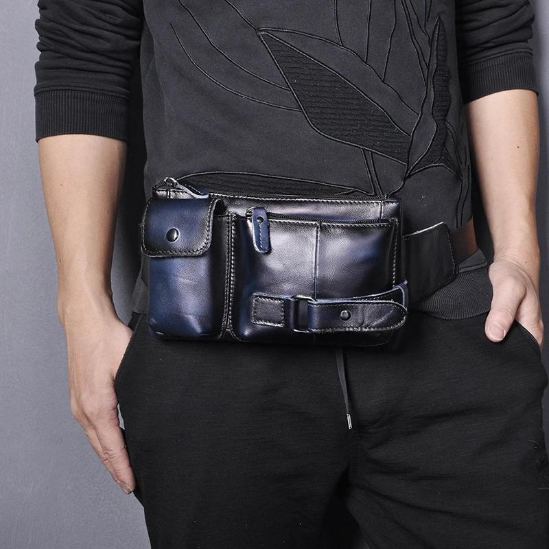 Новый тренд натуральная кожа Мужская модная сумка для путешествий поясная