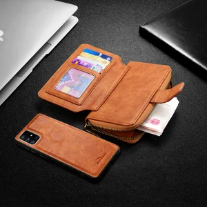 leather wallet case for xiaomi redmi note 9s 9 8t 8 8a 7a k20 mi note 10 9t magnetic detachable zipper flip case card slots hold free global shipping