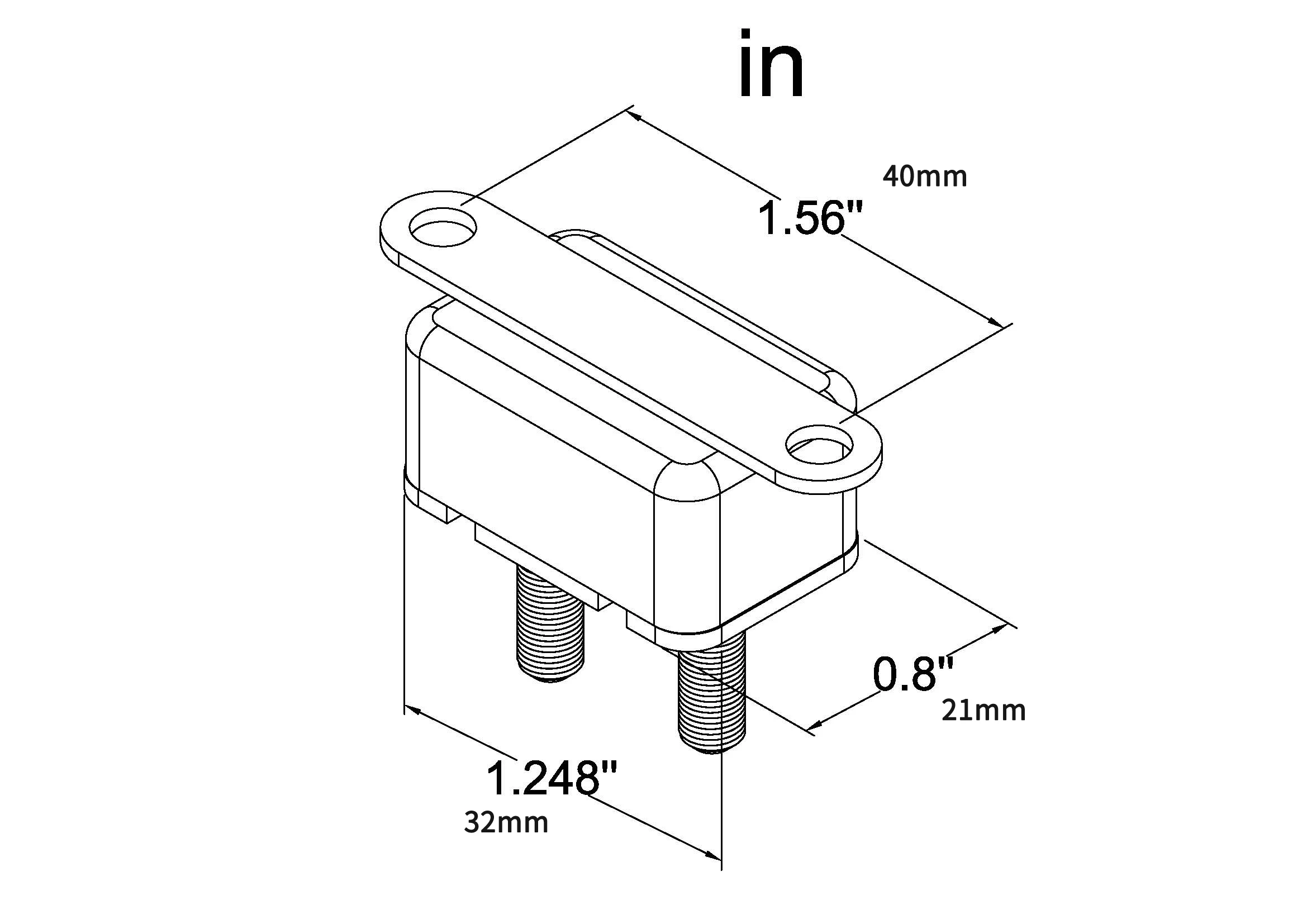 40A 12v Auto Automatic Fuse Reset Circuit Breaker Copper Stud Bolt Type 1 40 Amp |