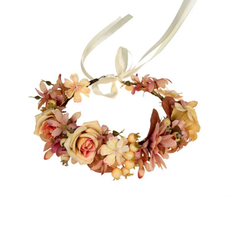 Яркая луна обруч для волос Южно-корейский стиль Свадебный венок из роз невесты